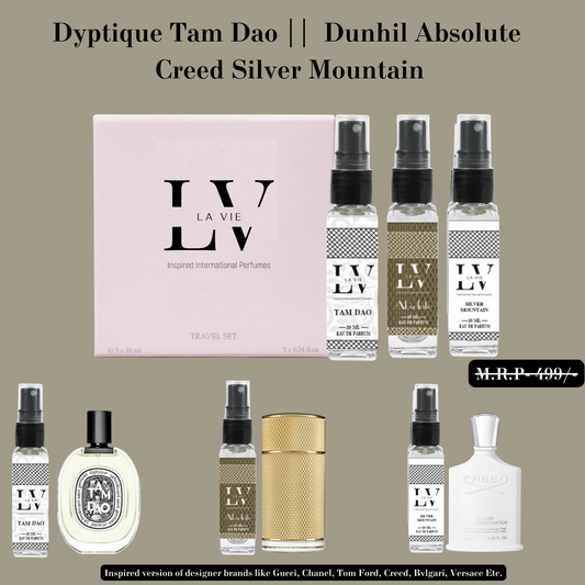 Trial pack of - Tam Dao , Dunhill Absolute and Silver Mountain .