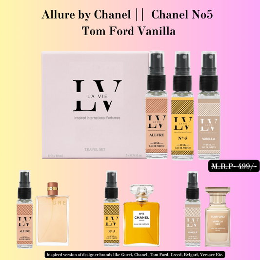 Trial Pack Of - Allure, Chanel NO.5, Vanilla.