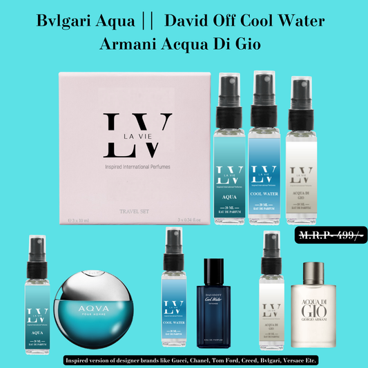 Trial Pack Of - AQUA, COOL WATER and AQUA DI GIO.